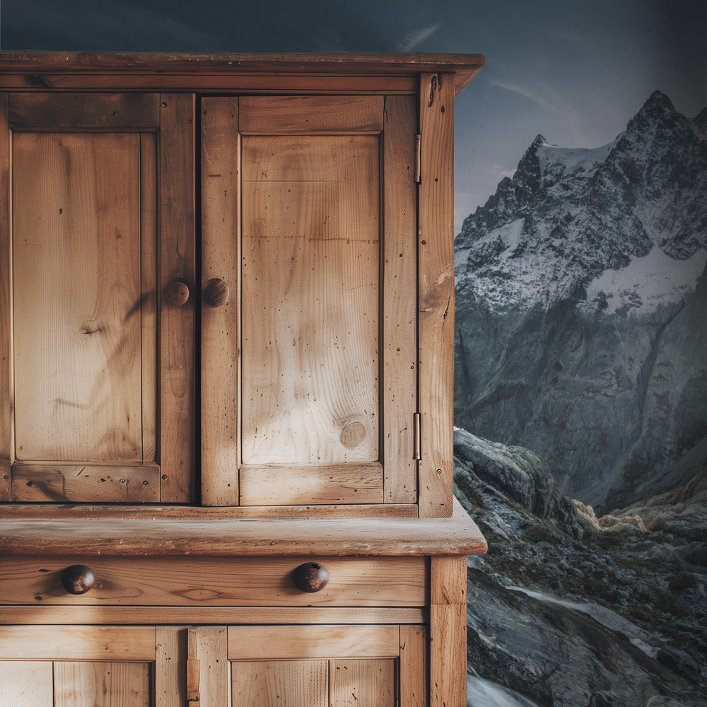 Monochromer Berg | Tapete