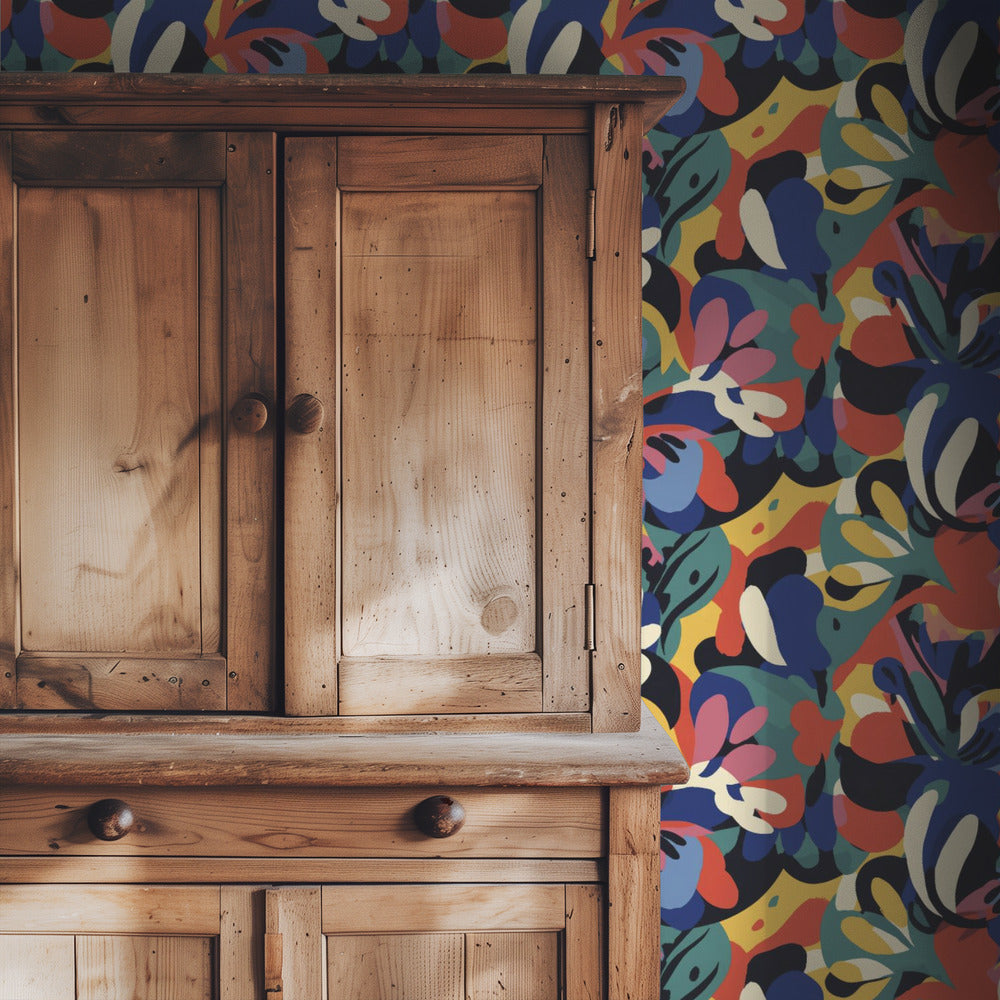 Lebendige Blumenwellen | Tapete