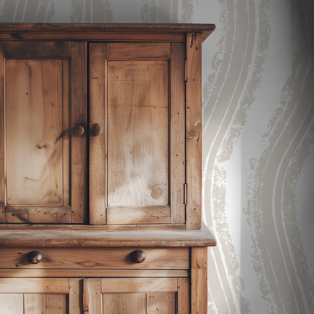 Strukturierte beige Linien mit rhythmischem Muster | Tapete