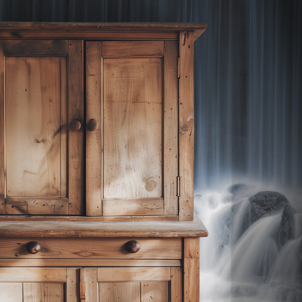 Der blaue Vorhang | Tapete