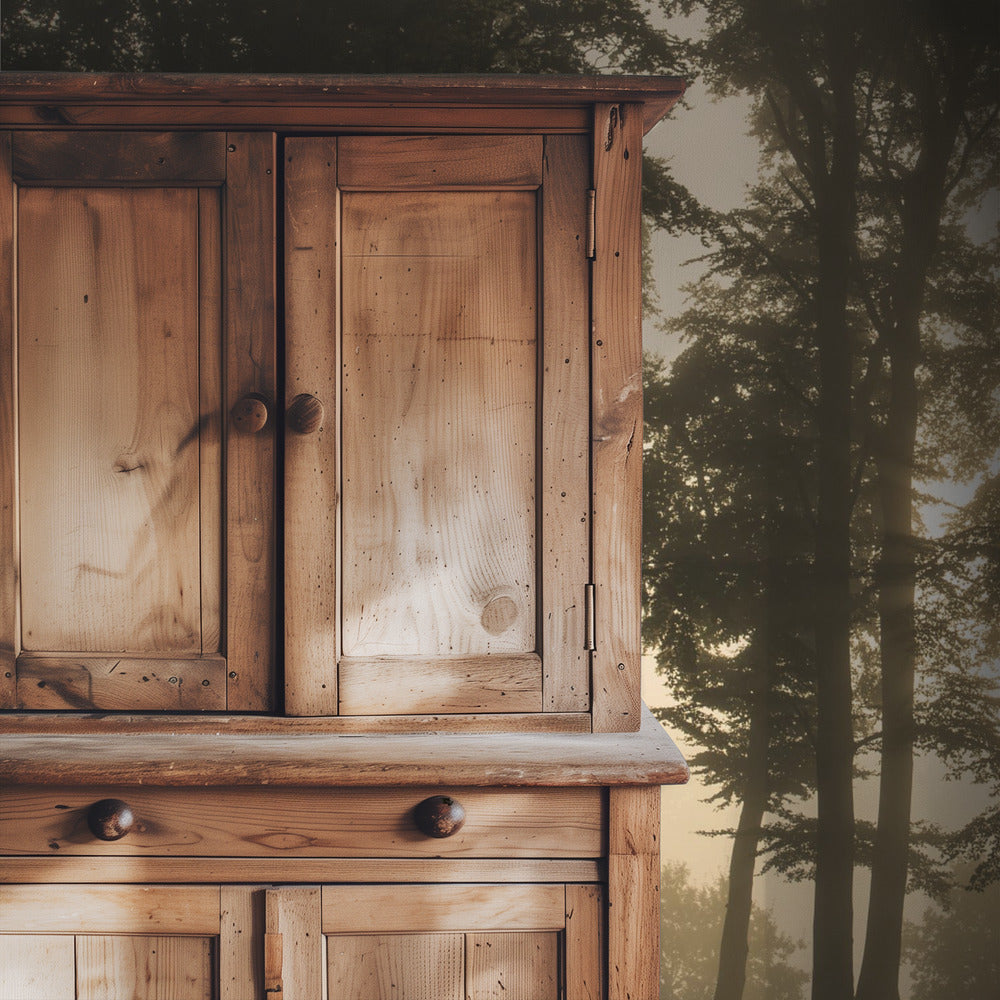 Hirsch im Morgennebel. | Hintergrundbild