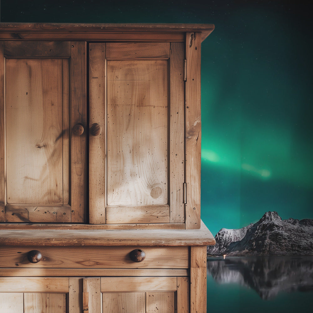 Lofoten Aurora Reflexion | Tapete