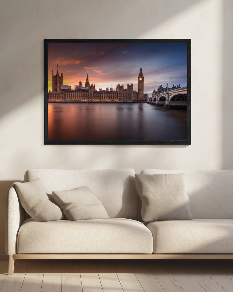 London Palace of Westminster Sonnenuntergang | Leinwand