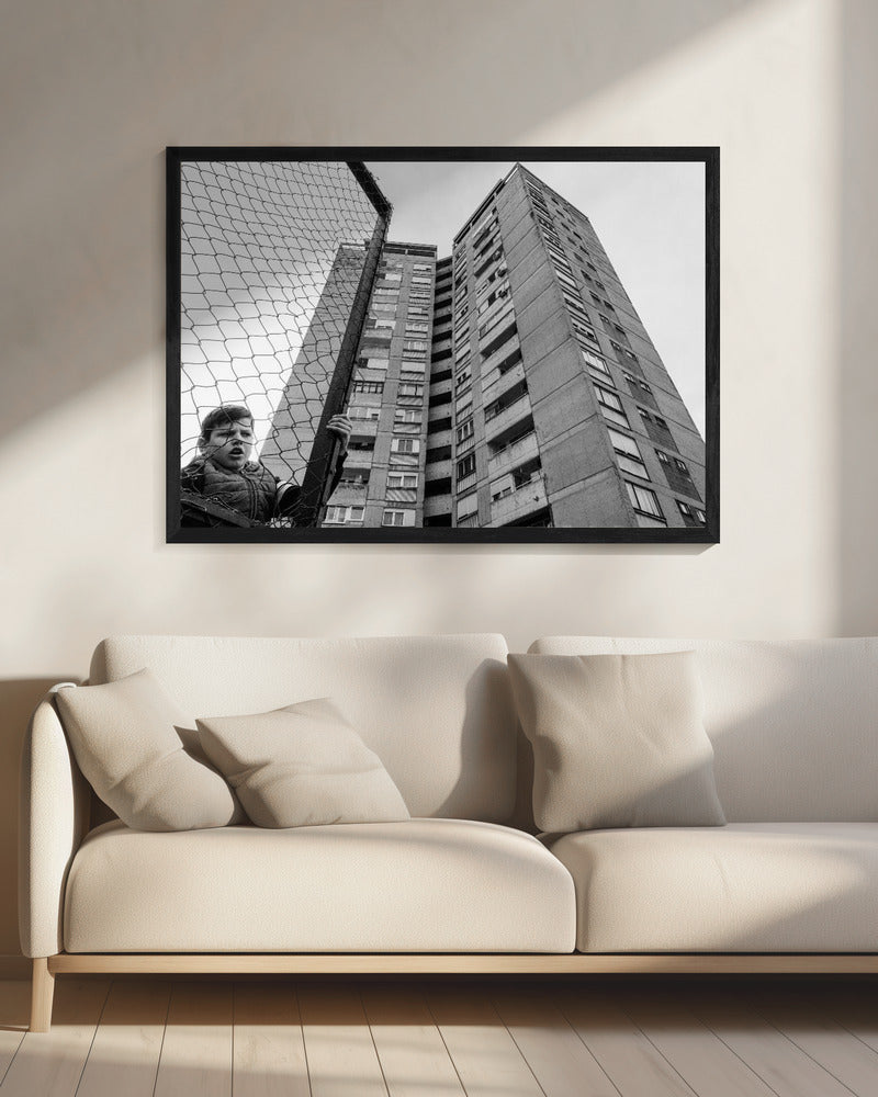 Der Junge hinter dem Zaun | Leinwand