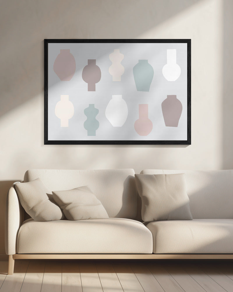 Abstrakte Vasen Pastell | Leinwand