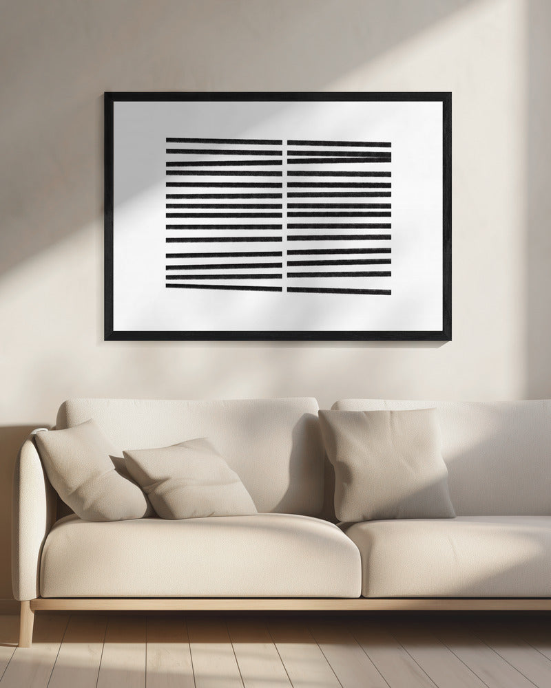 Parallele schwarze Linien | Leinwand