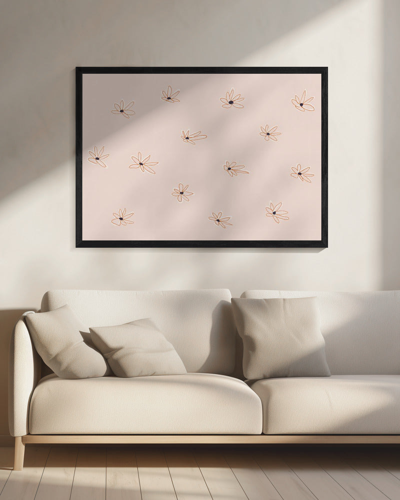 Minimalistische Gänseblümchenmuster | Leinwand
