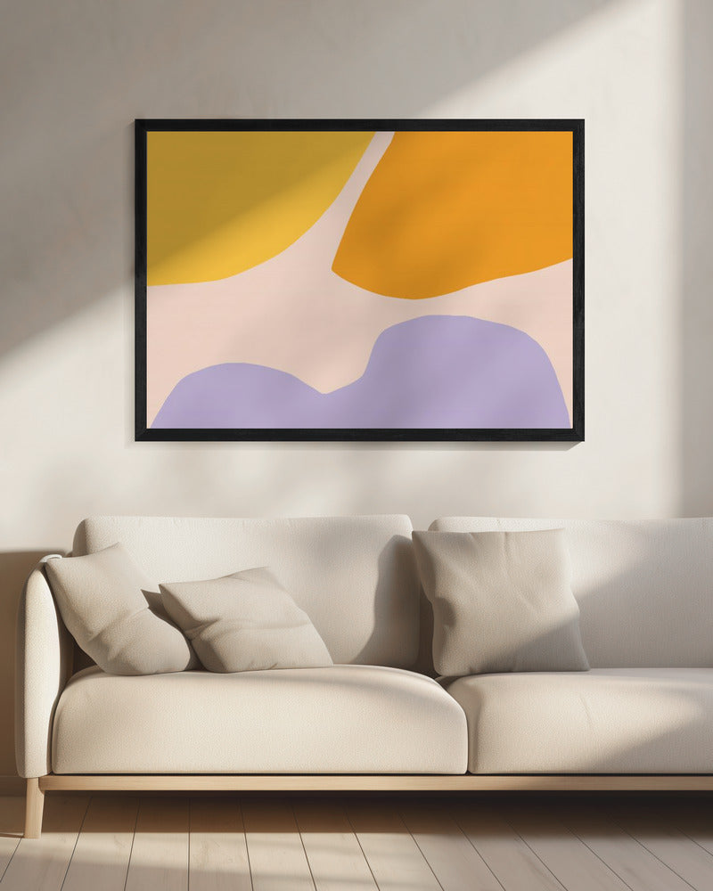 Weiche Pastellformen in Gelb, Orange und Lila | Leinwand