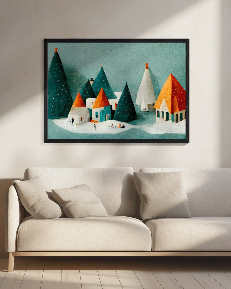 Süßes Papierdorf | Leinwand