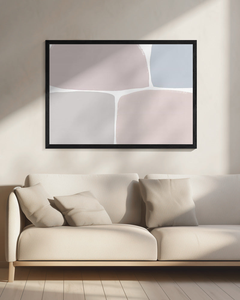 Pastelltöne mit geometrischen Formen | Leinwand