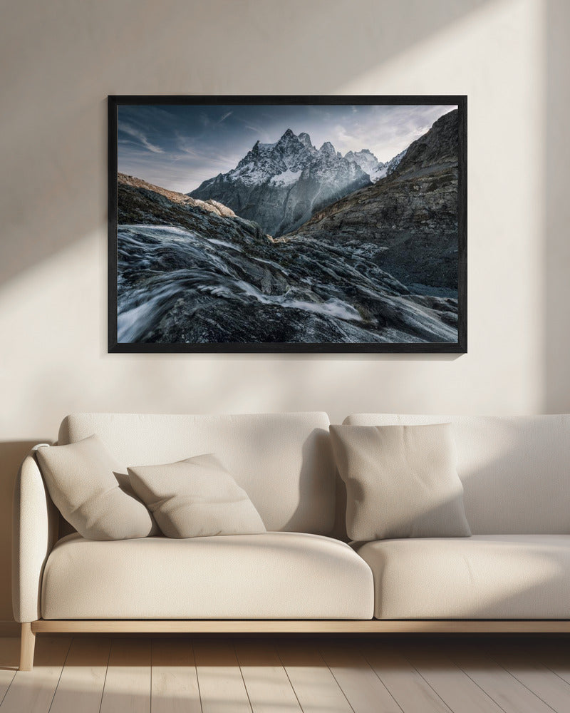 Monochromer Berg | Leinwand