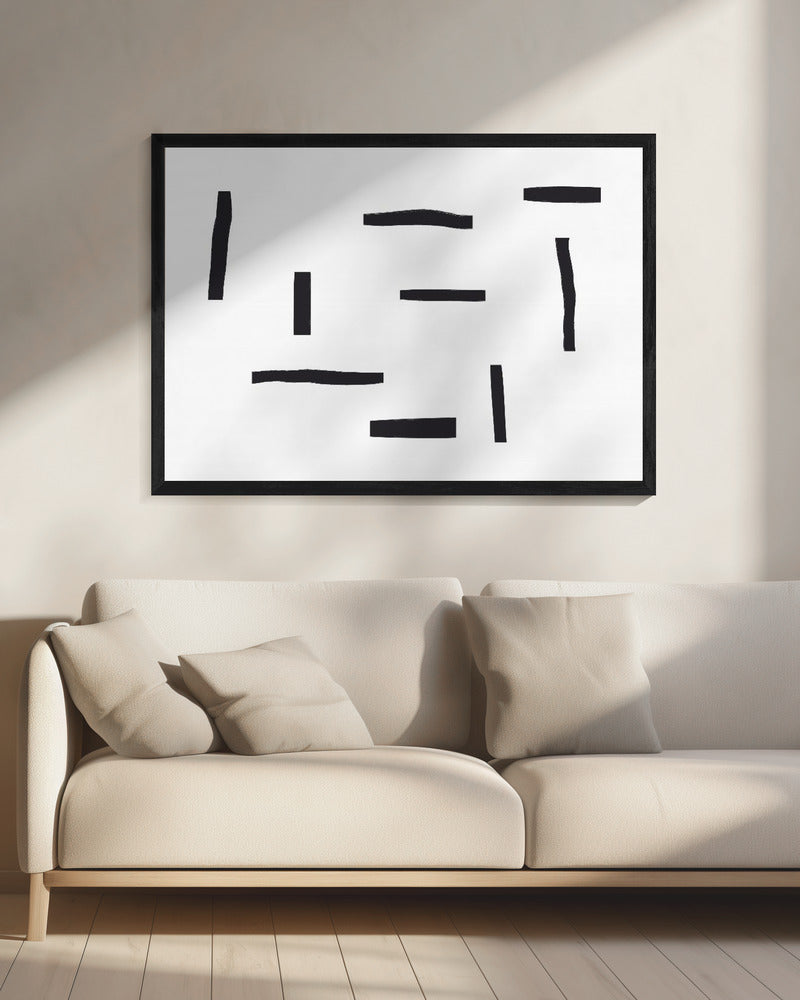 Schwarze Linien auf weißem Hintergrund | Leinwand
