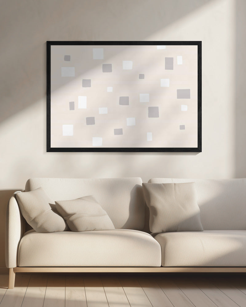 Graue und weiße Quadrate | Leinwand