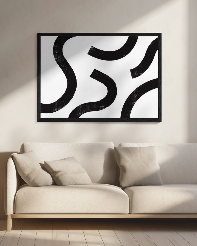 Monochrome Kurven | Leinwand