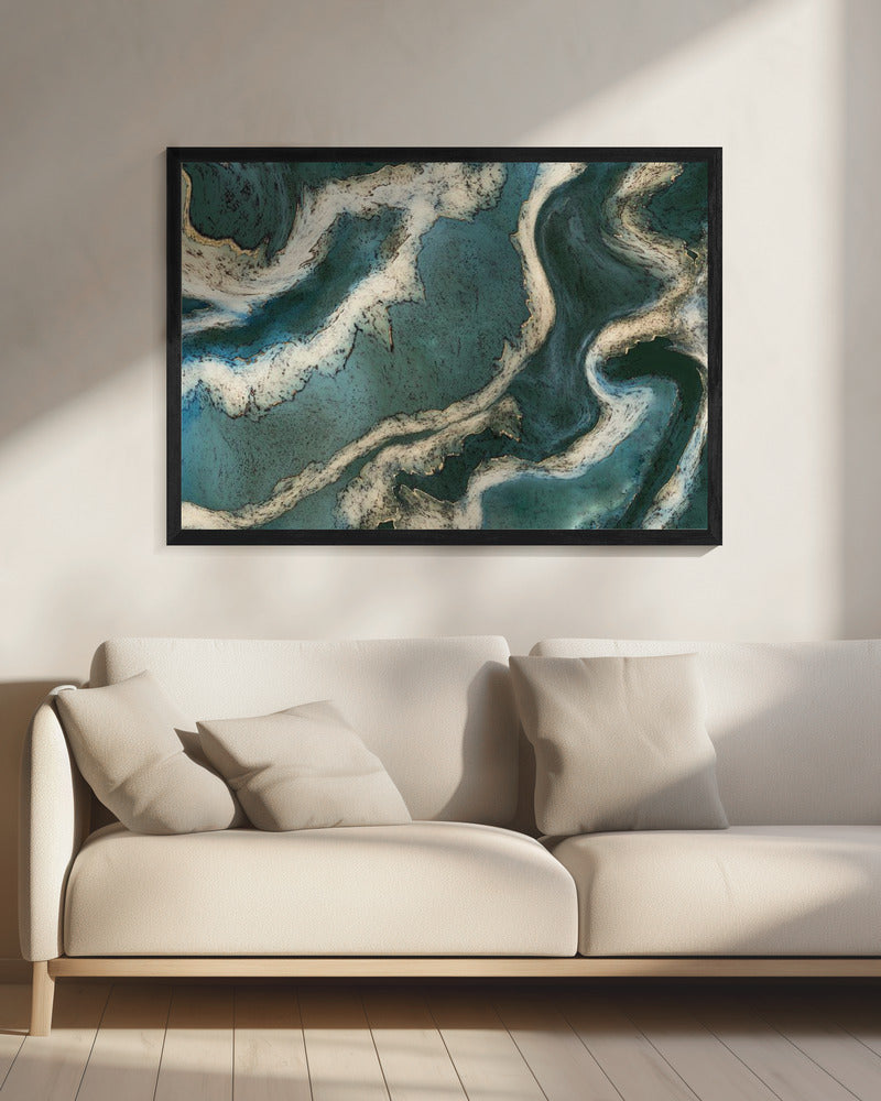 Alkoholtinte Grün Gold | Leinwand