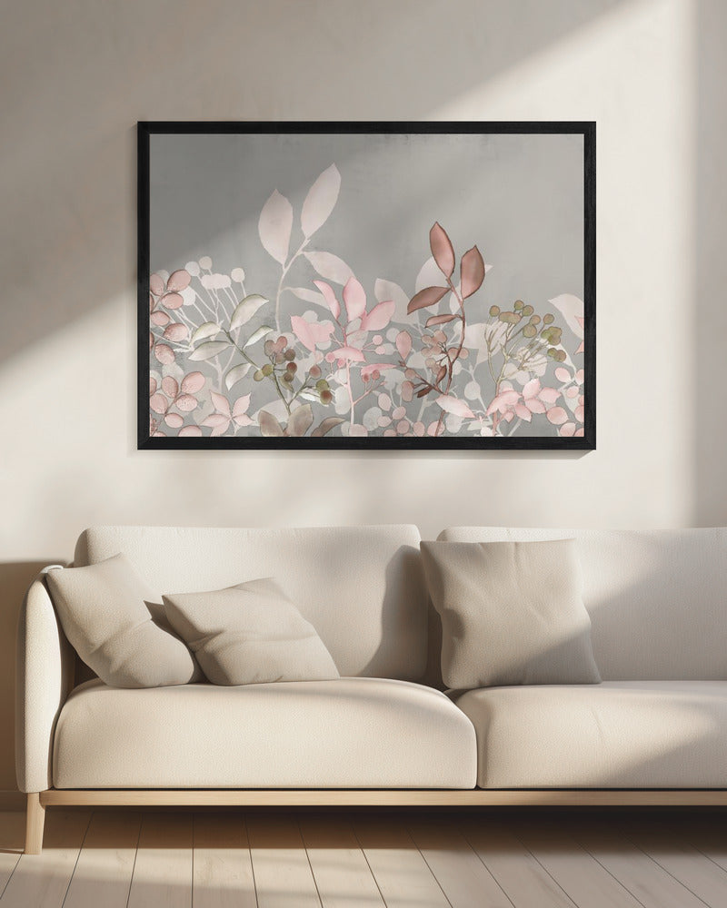 Aquarell Pastell Garten Rosa | Leinwand