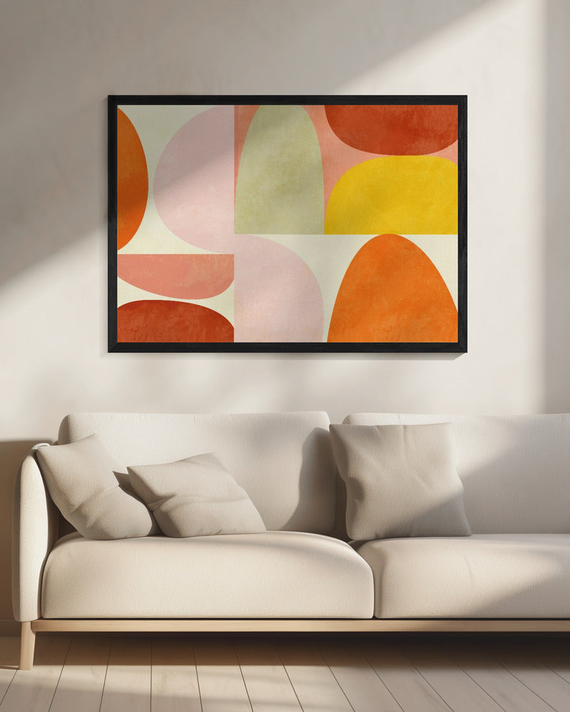 Warme Pastellgeometrie | Leinwand