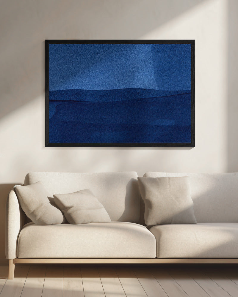 Blue Texture Flowing Vertical Lines | Canvas