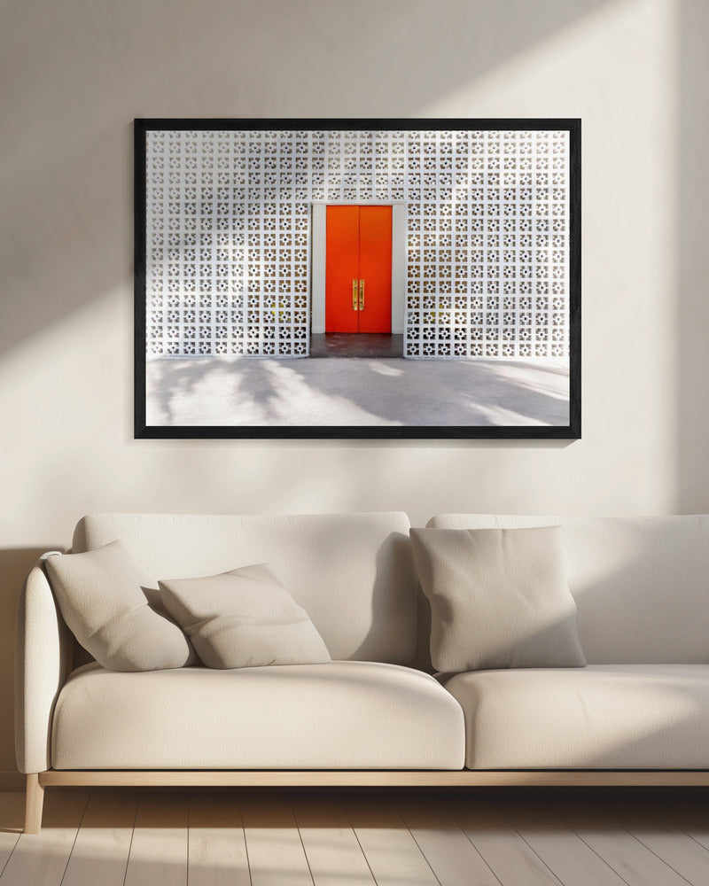 Parker Orange Türen und Breezeblock Wand | Leinwand