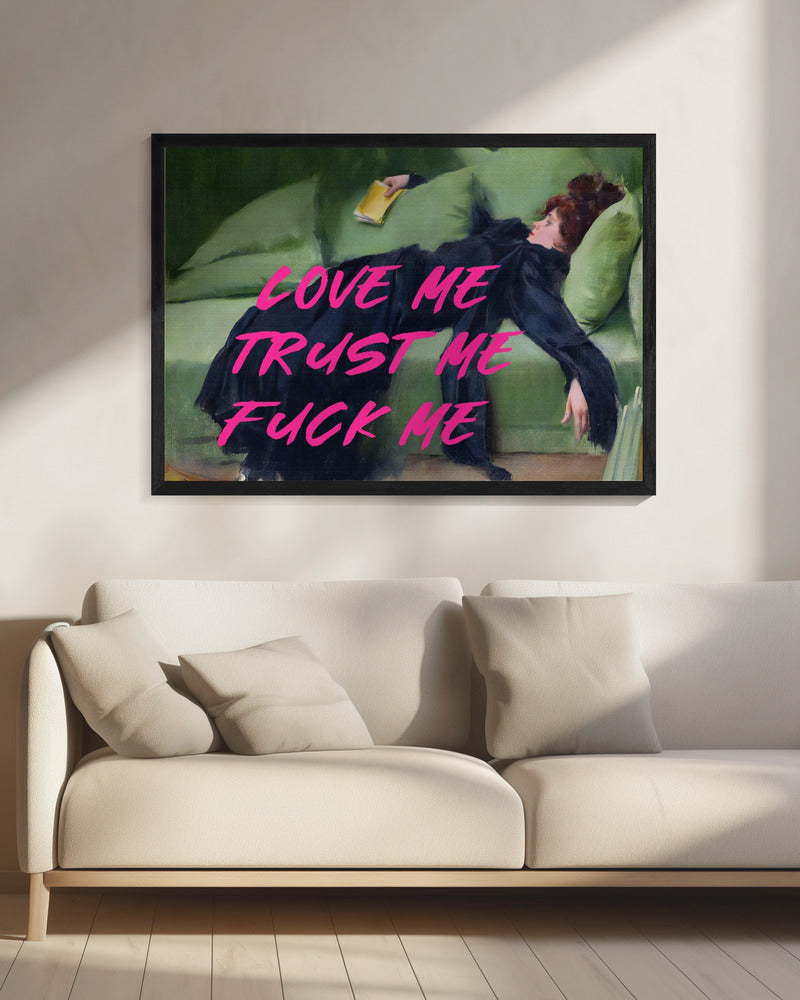 Liebe mich, vertrau mir, fick mich / Pinke Version | Leinwand
