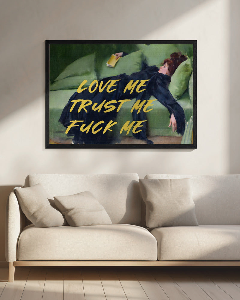 Liebe mich, vertrau mir, fick mich / Gelbe Version | Leinwand