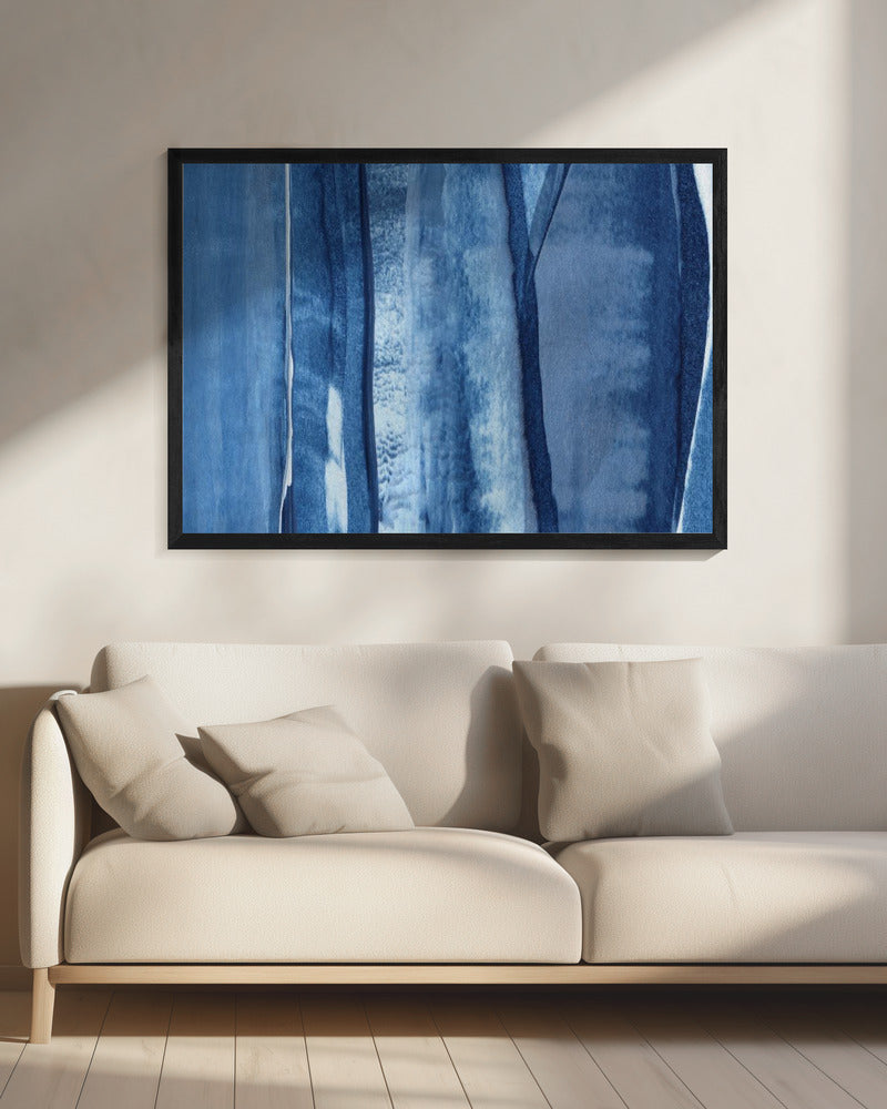 Blaue Linien und Schattierungen | Leinwand