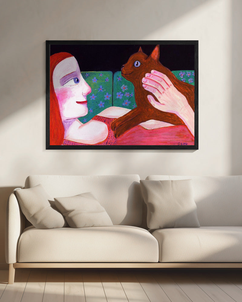 Katzenliebhaber Rot | Leinwand