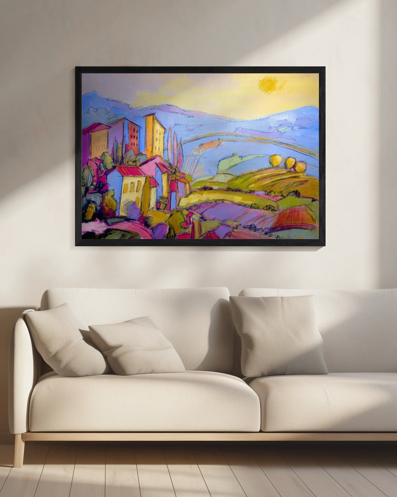 Sonnenbeschienene Landschaft | Leinwand