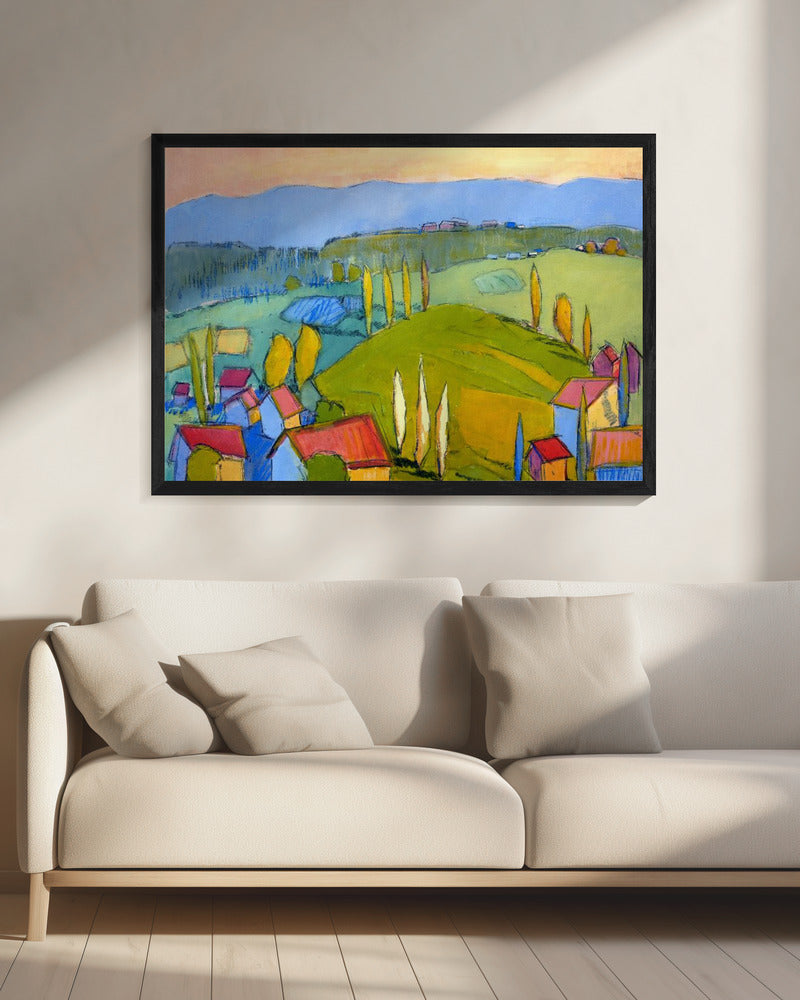Bunte Hügellandschaft | Leinwand
