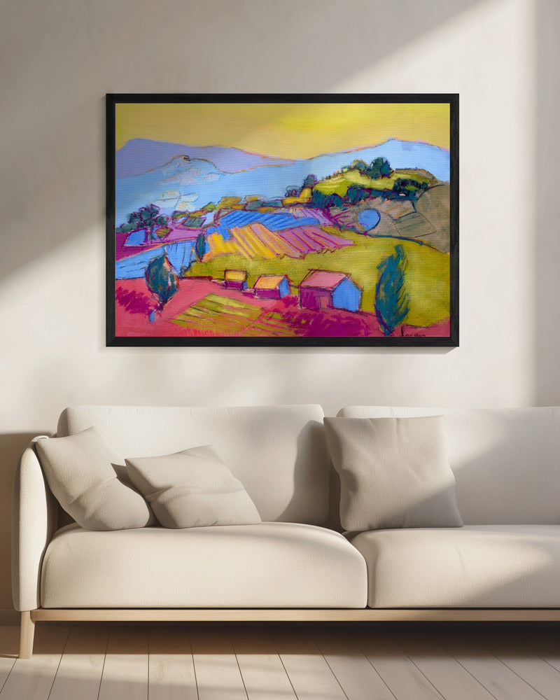 Pastell Hügelblick | Leinwand