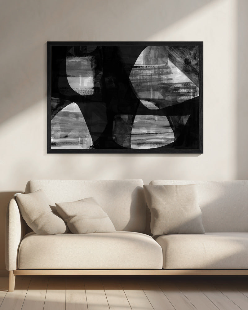 Abstract Black Night Shapes 4 | Canvas
