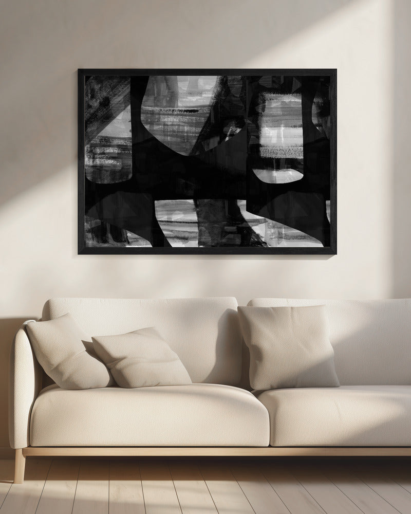 Abstract Black Night Shapes 2 | Canvas