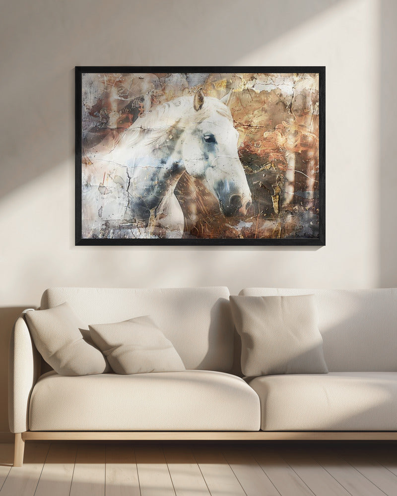 Pferd Tier Vintage Kunst Illustration Wandkunst 05 | Leinwand