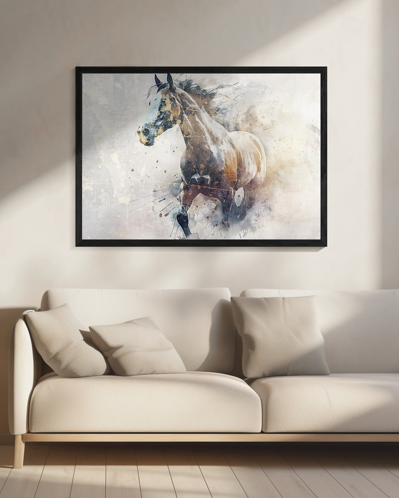 Pferd Tier Vintage Kunst Illustration Wandkunst 09 | Leinwand