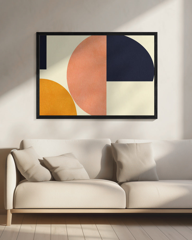Regenbogen Plus Formen Blau Senf2 | Leinwand