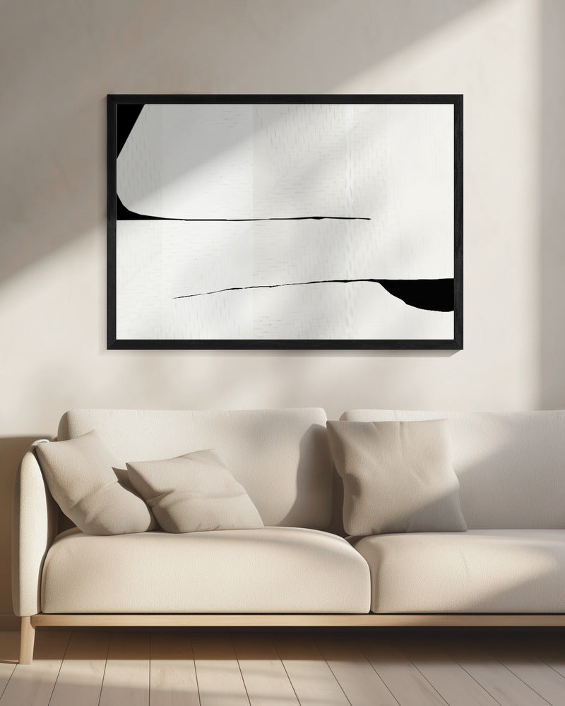 Black Stroke and White Woven Art 3 | Canvas