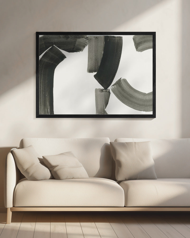 Monochrome Abstract Black Shapes 1 | Canvas