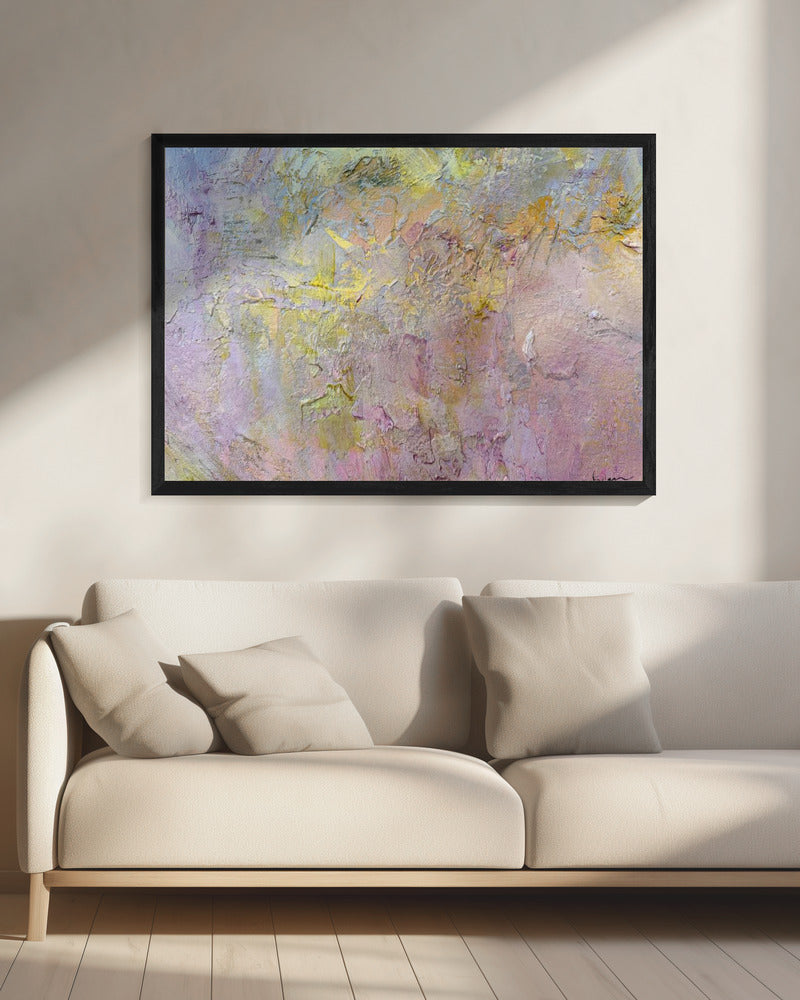 Abstrakt in Gold und Rosa | Leinwand