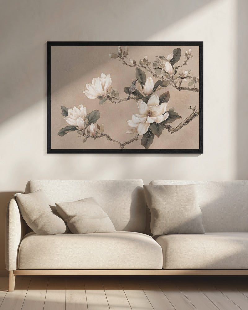 Chinoiserie Magnolienvogel 001 | Leinwand
