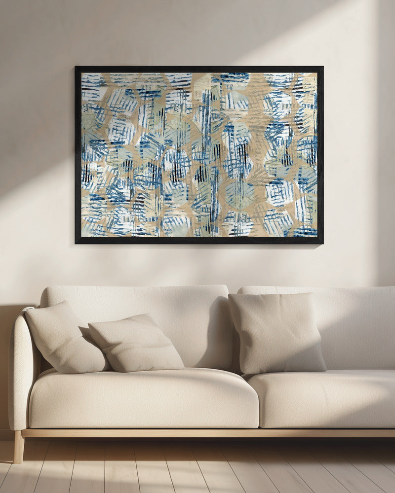 Cornish Blue Hexagons 1 | Leinwand