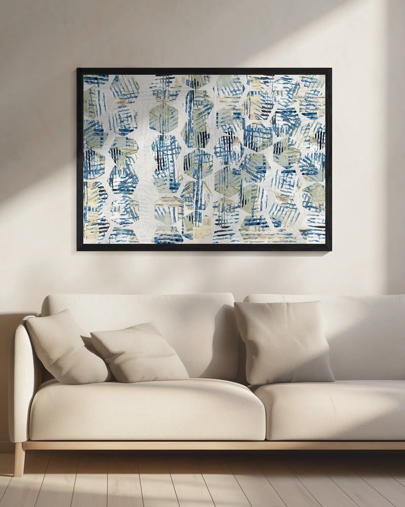 Cornish Blue Hexagons 5 | Leinwand