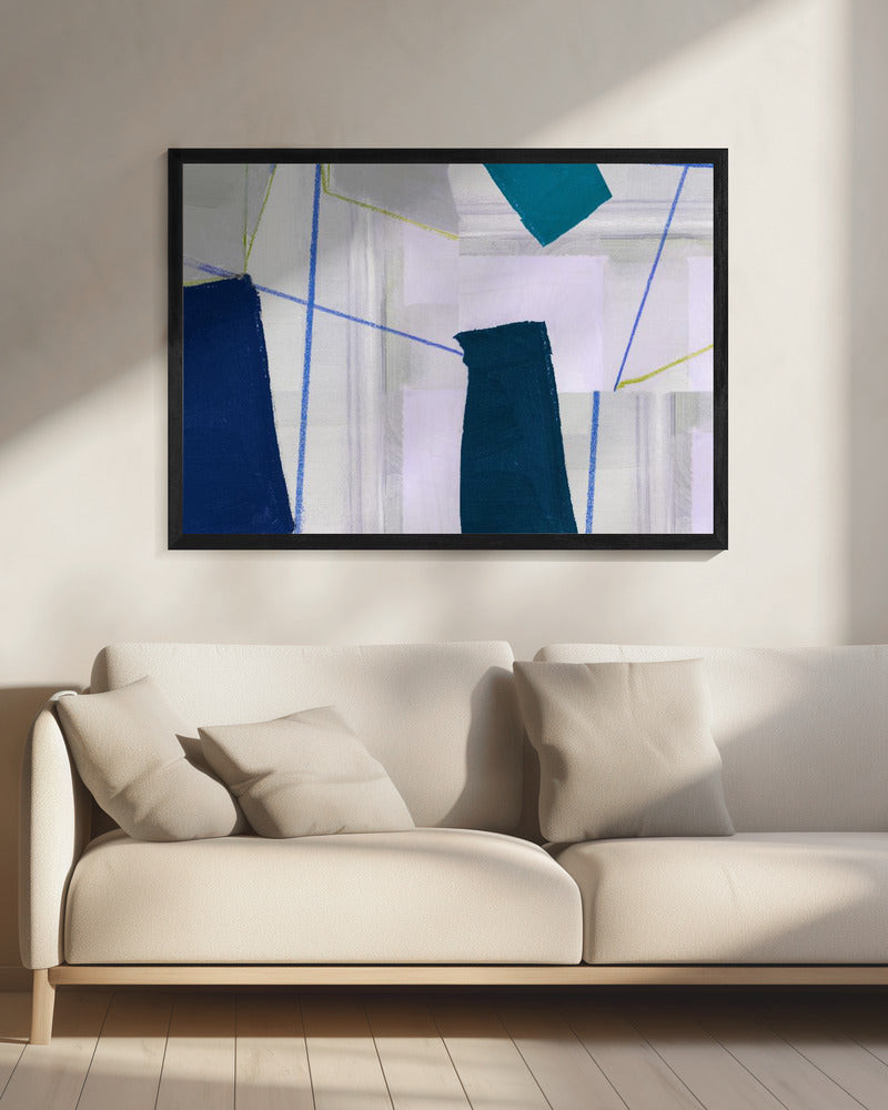 Abstrakte Komposition in Blau 2 | Leinwand