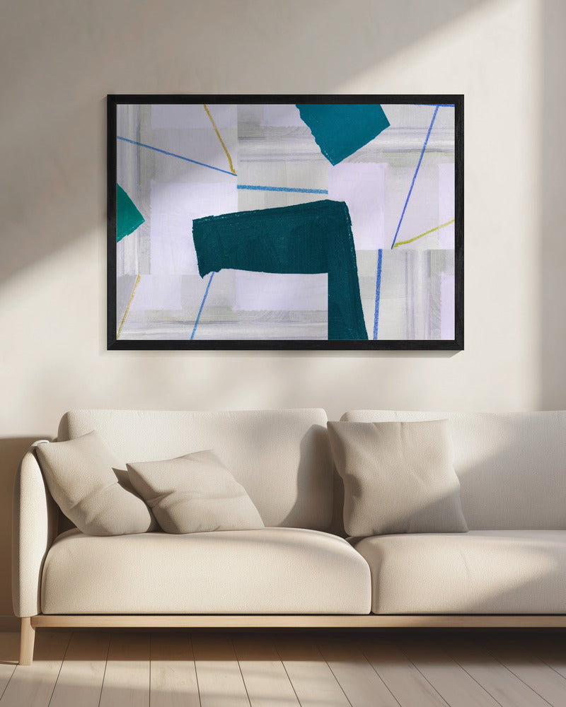 Abstrakte Komposition in Blau 3 | Leinwand