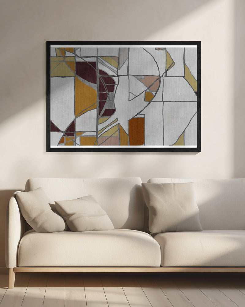Abstrakte geometrische Formen in warmen Tönen | Leinwand