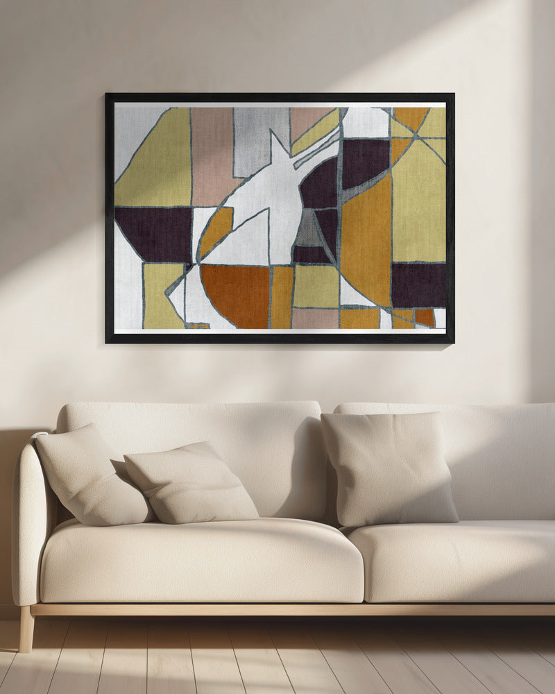 Abstrakte geometrische Formen in warmen Tönen | Leinwand