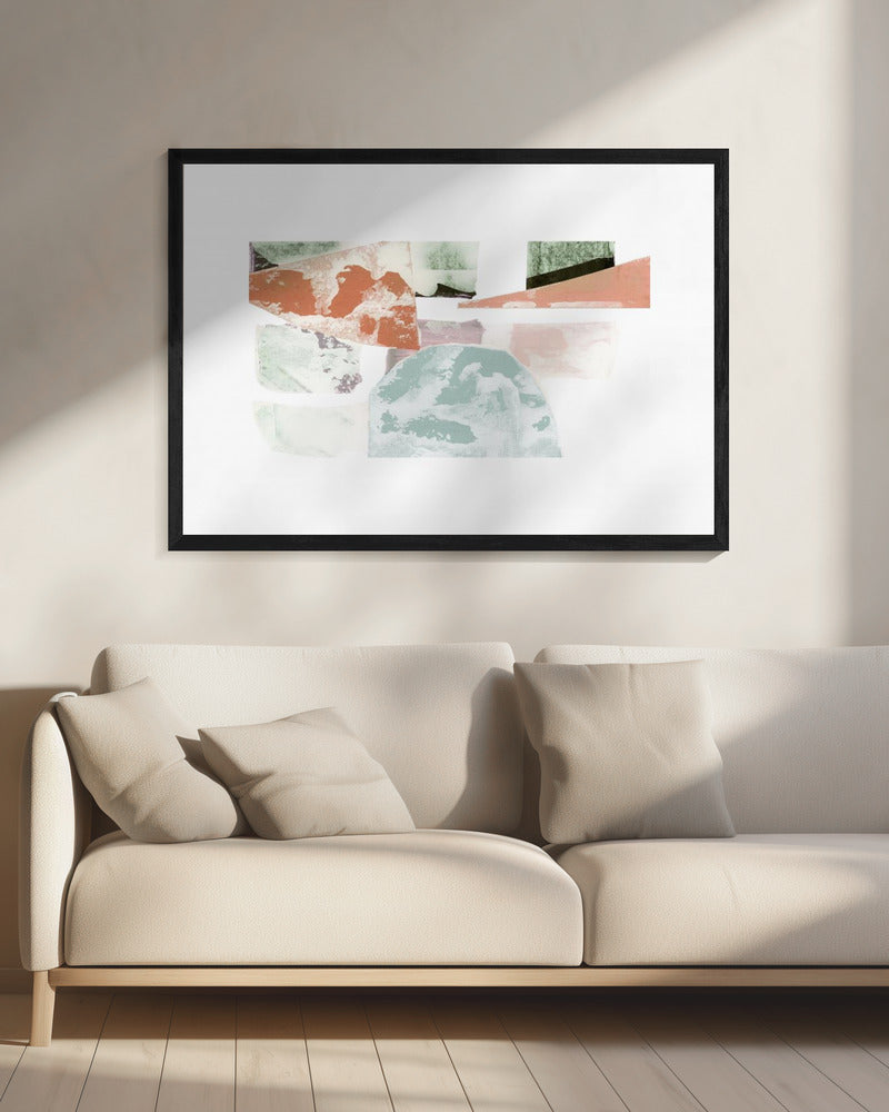 Abstrakte Collage mit geometrischen Formen | Leinwand
