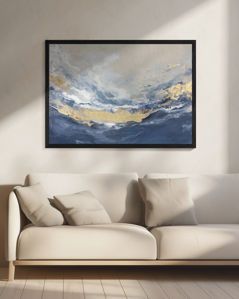 Goldene Horizontwellen | Leinwand