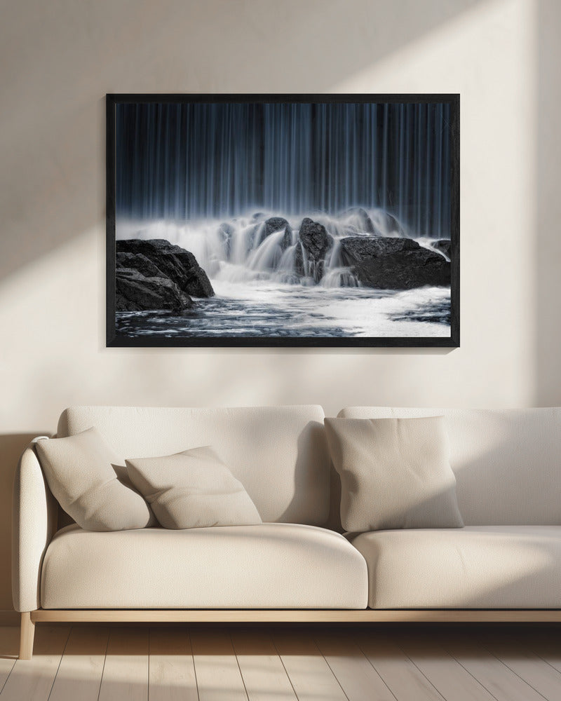 Der blaue Vorhang | Leinwand