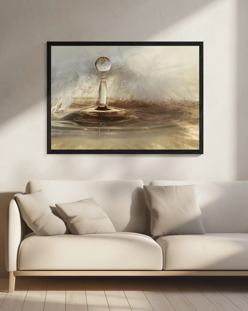 Goldene Federtropfen | Leinwand