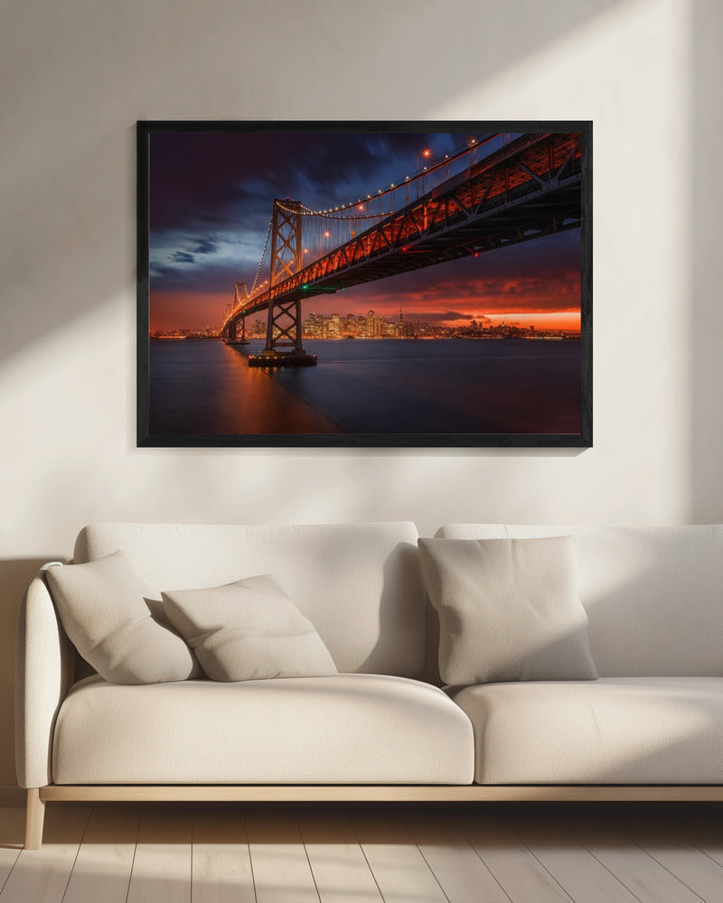 Bay Bridge bei Nacht | Leinwand